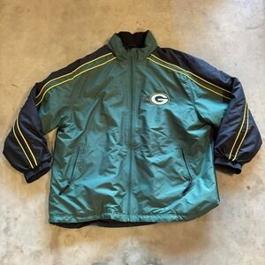 Vintage‎ 80's/90's made in Hong Kong Green Bay Packers NFL Jacket Size XXL